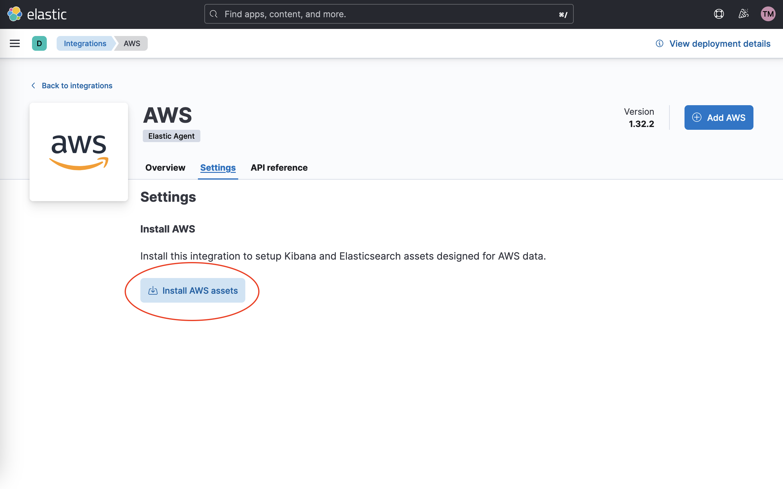 Install AWS assets