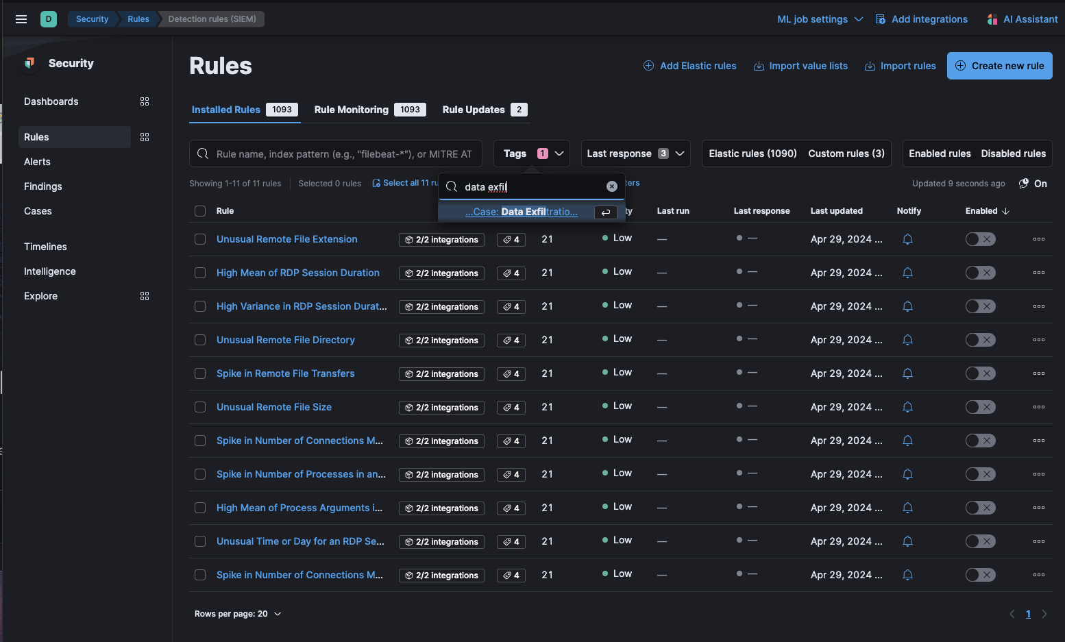 Data Exfiltration Detection Rules